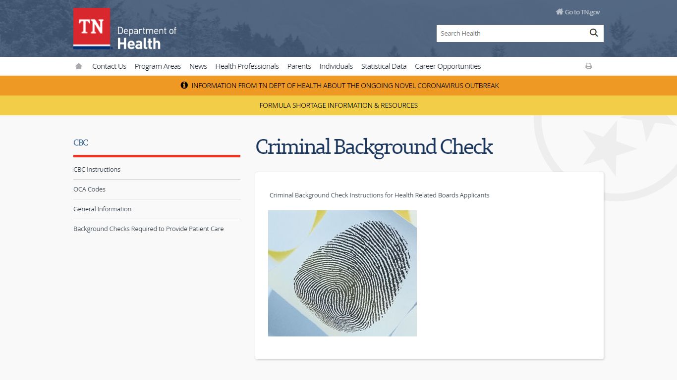 Criminal Background Check - Tennessee